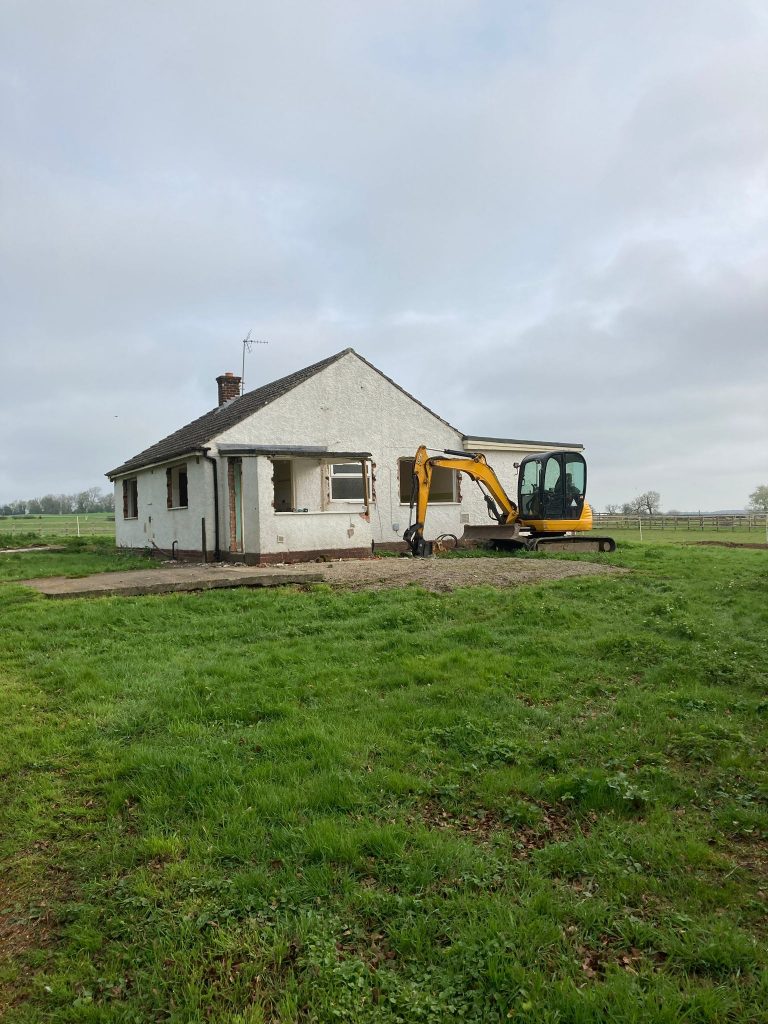 The old bungalow, ready to be demolished. 